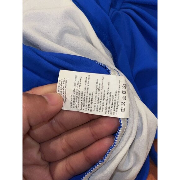 NWT Profile Royal Blue Ruched Tankini Top With Double Straps Size 34D Mrsp $98 - Picture 8 of 10